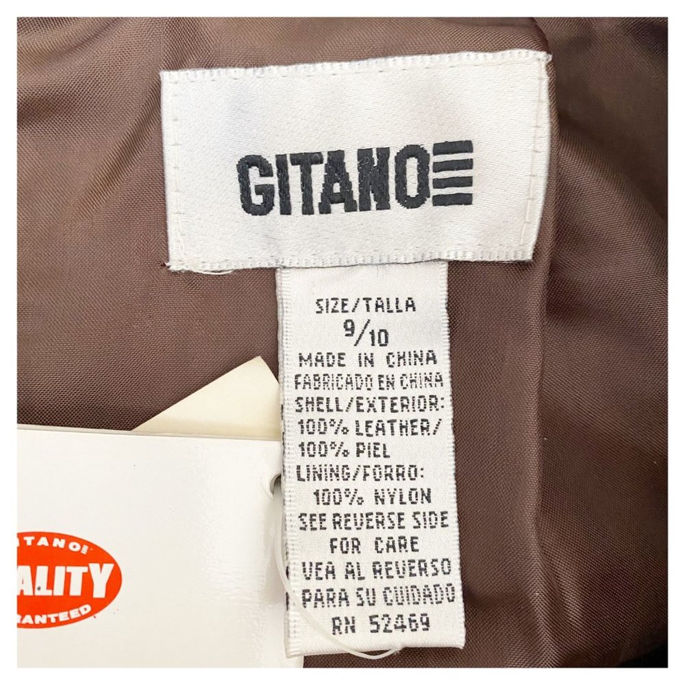 GITANO Vintage 90s NWT Deadstock Suede Leather Pencil Skirt Back Split Lined Siz - Picture 7 of 9